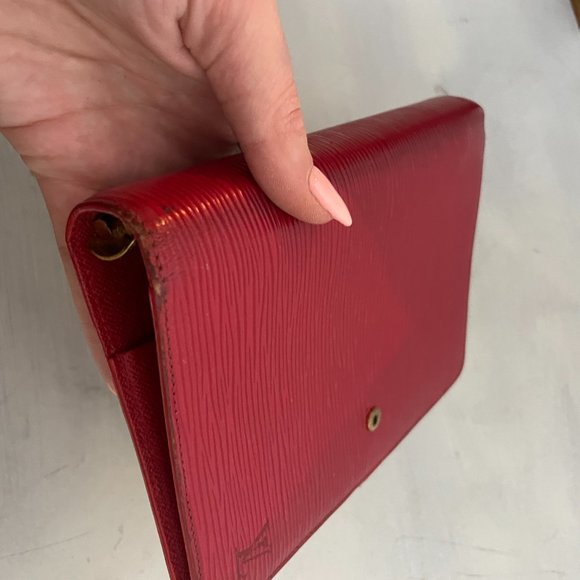 Louis Vuitton Vintage Ring Agenda Planner Organizer Wallet Epi Leather Red - Picture 5 of 11